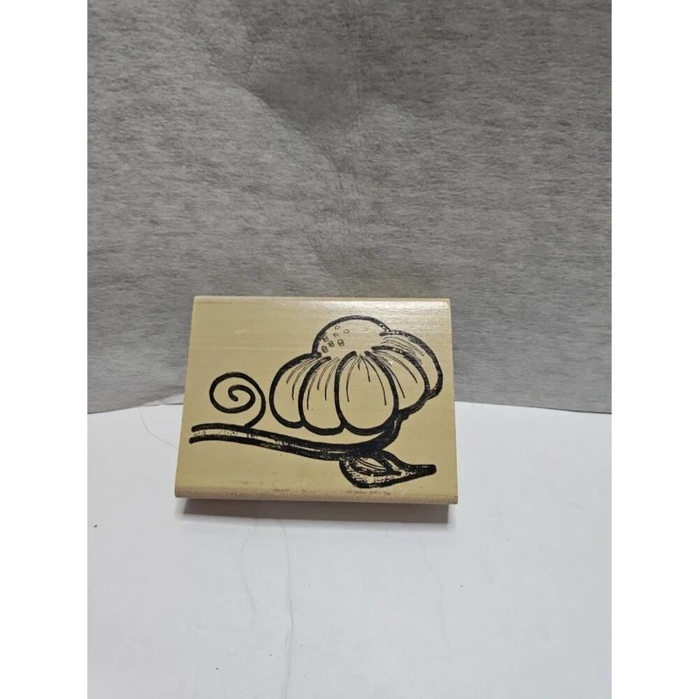 Vintage Floral Wood Rubber Stamp